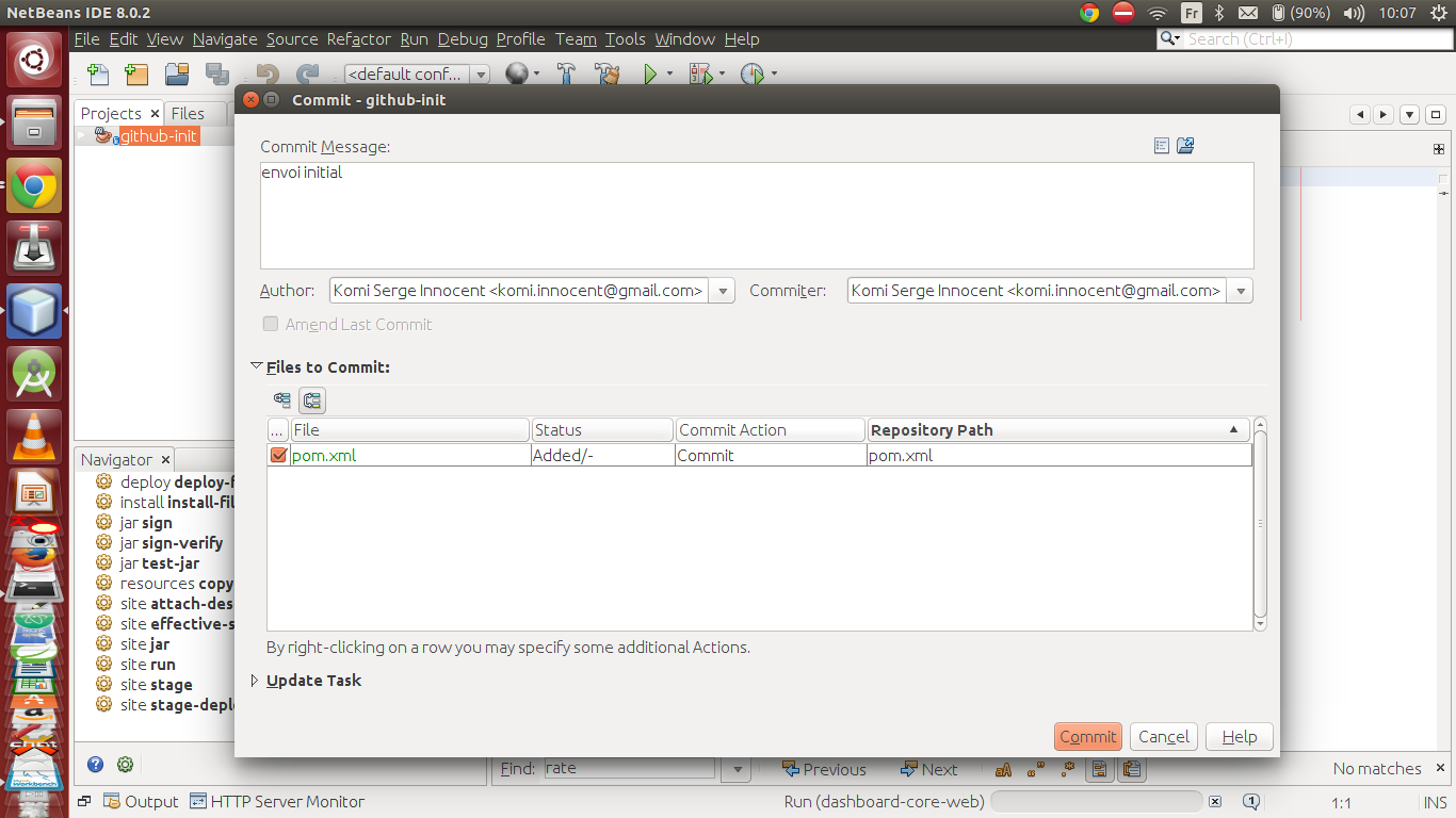 H Berger Son Projet Sur Github Via Netbeans